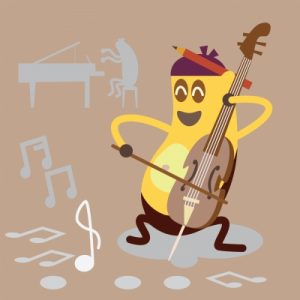 cartoon cellist